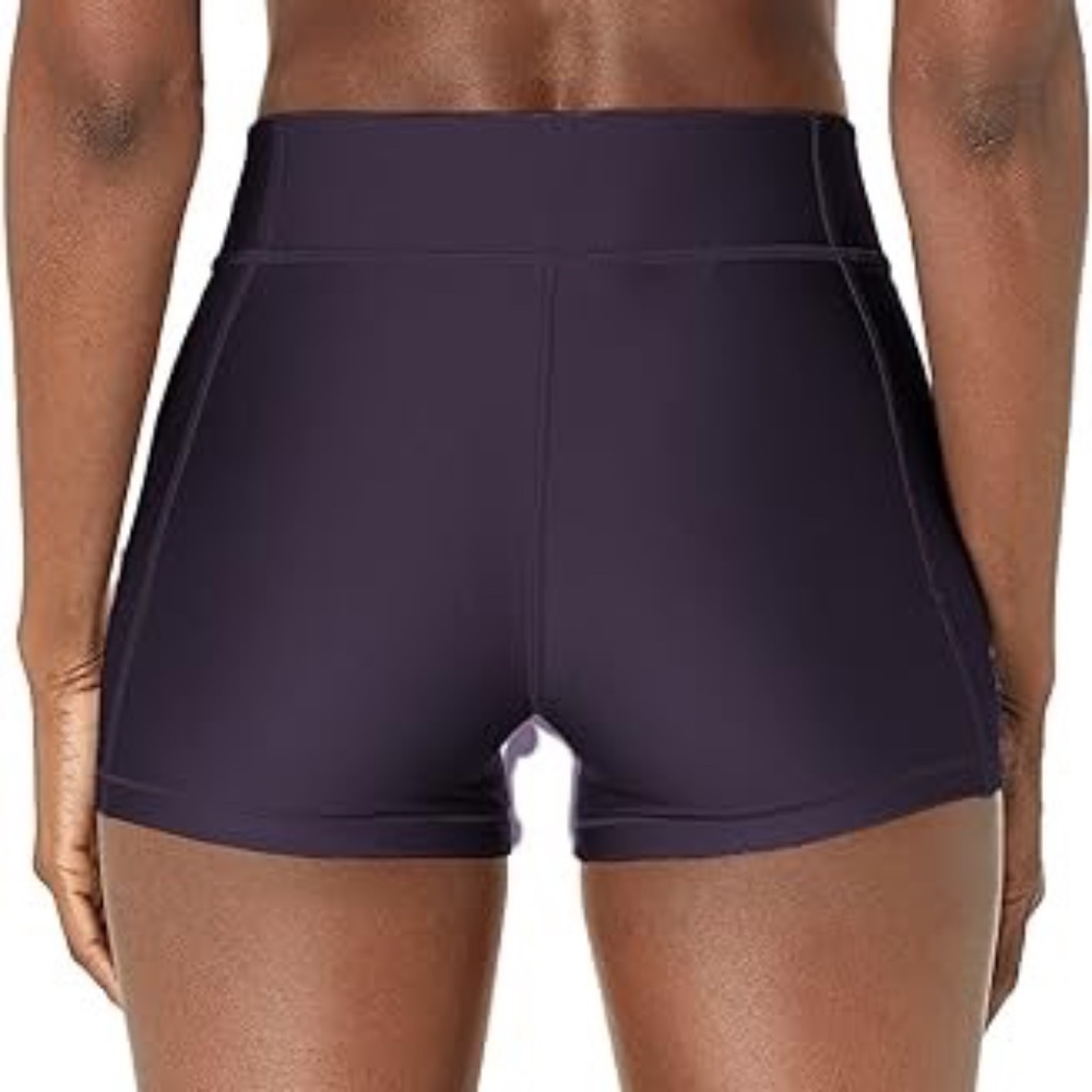 New Under Armour Womens Heatgear Mid Rise Shorty Shorts Navy NWT Size XS - Picture 2 of 2